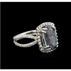 14KT White Gold 3.11ct Tanzanite and Diamond Ring
