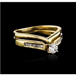 14KT Yellow Gold 0.34ctw Diamond Wedding Ring Set