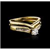 Image 1 : 14KT Yellow Gold 0.34ctw Diamond Wedding Ring Set