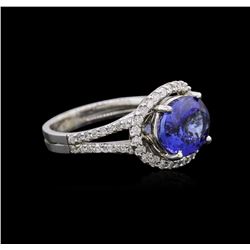 14KT White Gold 3.64ct Tanzanite and Diamond Ring