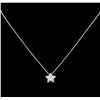 Image 1 : 0.25ctw Diamond Pendant With Chain - 14KT White Gold