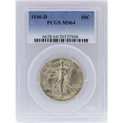 1946 PCGS MS64 Liberty Walking Half Dollar Coin Set