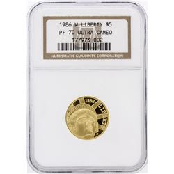 1986 NGC PF70 Ultra Cameo $5 Liberty Gold Coin