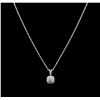 Image 2 : 0.63ctw Diamond Pendant With Chain - 14KT White Gold