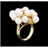 Image 3 : Pearl and Diamond Ring - 14KT Yellow Gold