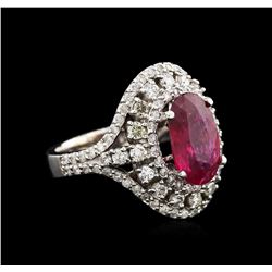14KT White Gold 2.67ct Ruby and Diamond Ring