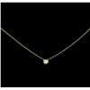 Image 1 : 0.10ctw Diamond Solitaire Necklace - 14KT Yellow Gold