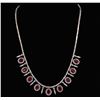 Image 2 : 14KT White Gold GIA Certified 12.20ctw Ruby and Diamond Necklace