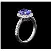 Image 4 : 1.90ct Tanzanite and Diamond Ring - 14KT White Gold