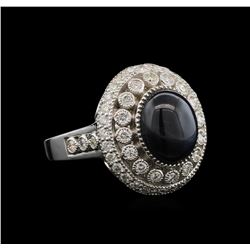 5.28ct Blue Star Sapphire and Diamond Ring - 14KT White Gold