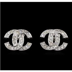 Chanel 1.40ctw Diamond Earrings - 14KT White Gold