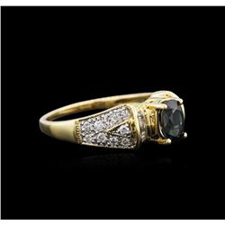 14KT Yellow Gold 1.02ct Sapphire and Diamond Ring