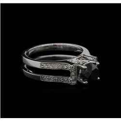 1.85ctw Black Diamond Ring - 18KT White Gold
