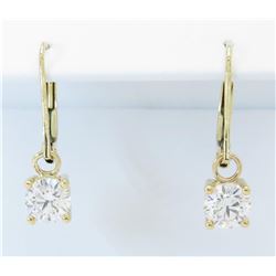 GIA Certified 1.17ctw Diamond Earrings - 14K Yellow Gold