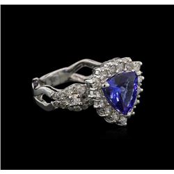 1.89ct Tanzanite and Diamond Ring -14KT White Gold