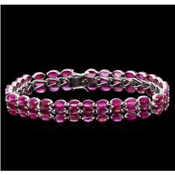 24.30ctw Ruby Bracelet - Silver