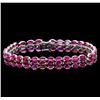 Image 1 : 24.30ctw Ruby Bracelet - Silver