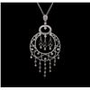 Image 2 : 0.26ctw Diamond Pendant With Chain - 18KT White Gold