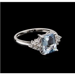 3.00ct Aquamarine and Diamond Ring - 14KT White Gold