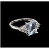Image 1 : 3.00ct Aquamarine and Diamond Ring - 14KT White Gold
