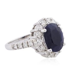 18KT White Gold 3.84ct Sapphire and Diamond Ring
