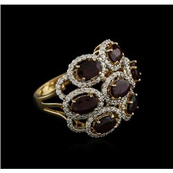 14KT Yellow Gold 3.42ctw Ruby and Diamond Ring