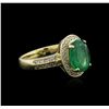 Image 1 : 14KT Yellow Gold 2.16ct Emerald and Diamond Ring