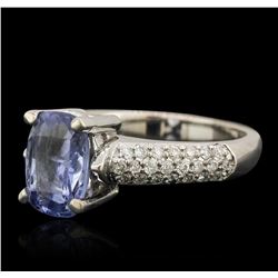 14KT White Gold 2.60ct Sapphire and Diamond Ring