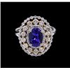 Image 3 : 14KT Two-Tone Gold 1.73ct Tanzanite and Diamond Ring