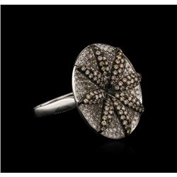 14KT White Gold 3.32ctw Fancy Light Brown Diamond Ring