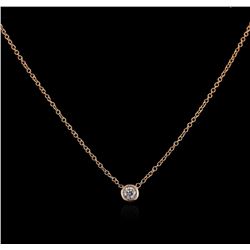 14KT Rose Gold 0.09ct Diamond Solitaire Necklace
