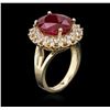 Image 3 : 14KT Yellow Gold 6.72ct Ruby and Diamond Ring
