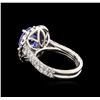 Image 3 : 4.55ct Tanzanite and Diamond Ring - 14KT White Gold