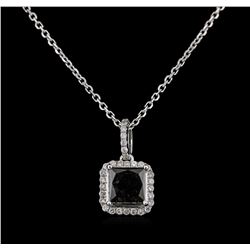 2.56ctw Fancy Black Diamond Pendant With Chain - 14KT White Gold