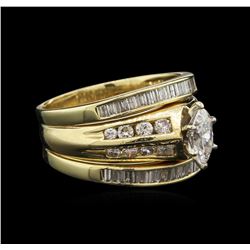 1.51ctw Diamond Wedding Ring Set - 14KT Yellow Gold