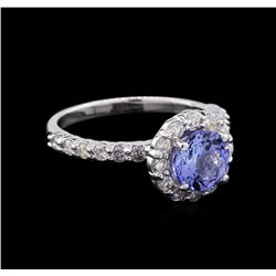 1.30ct Tanzanite and Diamond Ring - 14KT White Gold