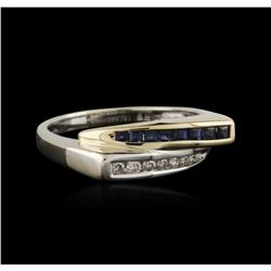 10KT Two-Tone Gold 0.20ctw Sapphire and Diamond Ring