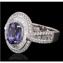 18KT White Gold 2.45ct Tanzanite and Diamond Ring