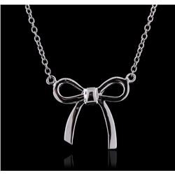 14KT White Gold Bow Necklace