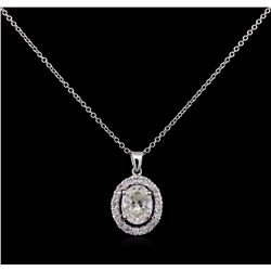 1.21ctw Diamond Pendant With Chain - 14KT White Gold