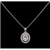 Image 1 : 1.21ctw Diamond Pendant With Chain - 14KT White Gold