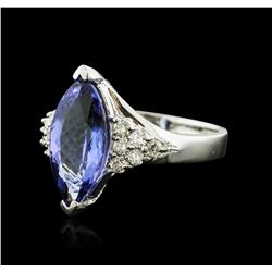 14KT White Gold 3.70ct Tanzanite and Diamond Ring