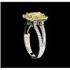 Image 3 : 1.90ctw Fancy Light Yellow Diamond Ring - 14KT Two-Tone Gold