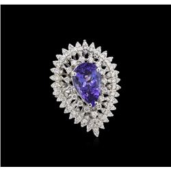 14KT White Gold 4.96ct Tanzanite and Diamond Ring