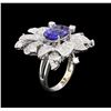 Image 3 : 5.16ct Tanzanite and Diamond Ring - 18KT White Gold