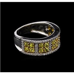 0.95ctw Yellow Sapphire and Diamond Ring - 14KT Two-Tone Gold