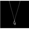 Image 2 : 14KT White Gold 0.54ctw Diamond Pendant With Chain