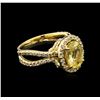 Image 1 : 2.37ct Yellow Sapphire and Diamond Ring - 14KT Yellow Gold