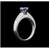Image 3 : 0.80ct Tanzanite and Diamond Ring - 14KT White Gold