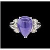 Image 2 : 7.17ct Tanzanite and Diamond Ring - 14KT White Gold